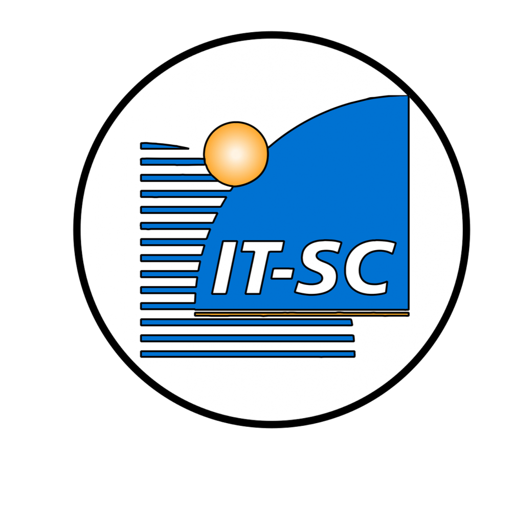 Blau-gelbes Logo der IT-SC in einem Kreis